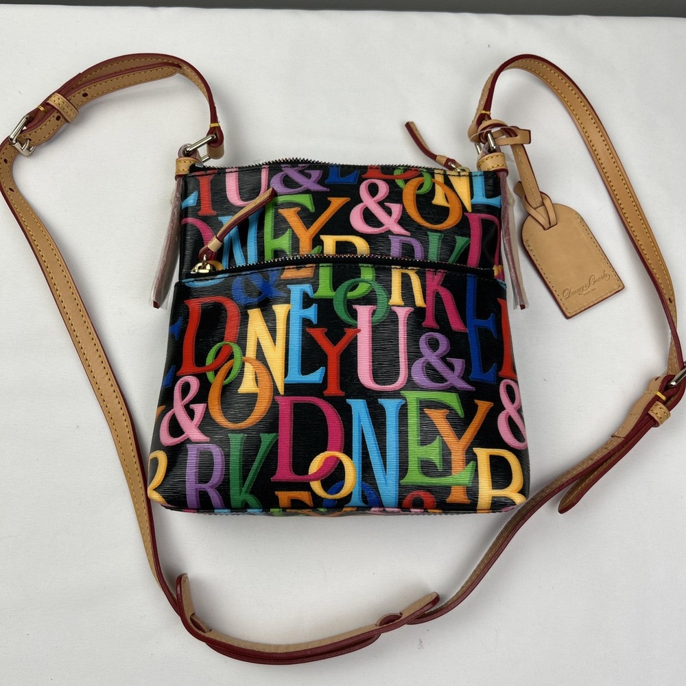 NWOT Dooney & Bourke Multicolor Grafica Retro Crossbody Letter Carrier Vinyl Y2K